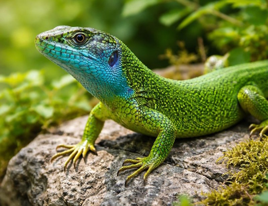 Green lizard in Greece - Lacerta viridis